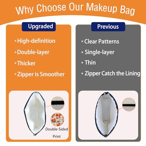 Corgi Makeup Bag with Lining - Cute Animal Design, Travel & Gift Ready