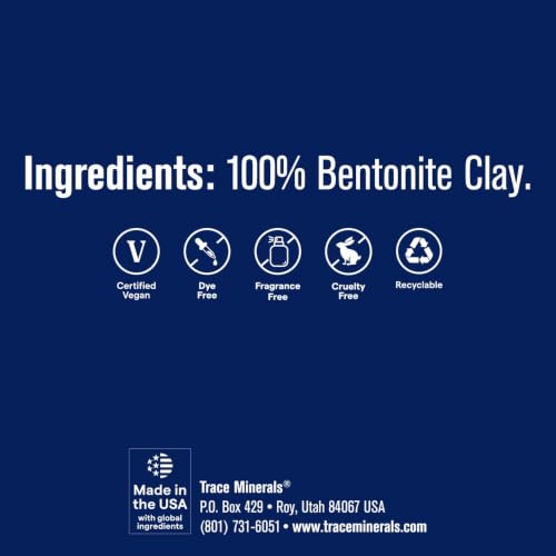 Trace Minerals Bentonite Clay Face Mask Powder, 16 oz Pore Cleanser