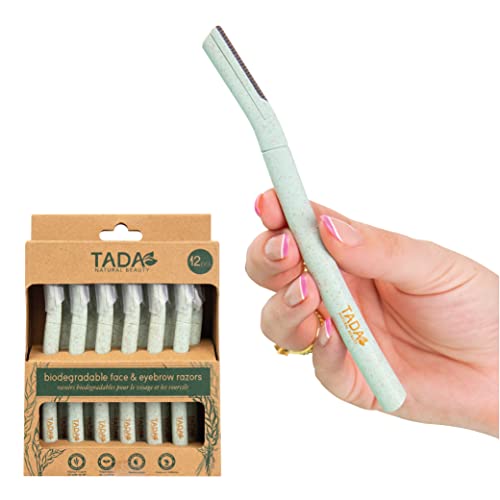 TADA Biodegradable Dermaplaning Tools 12-Pack – Green Face Razors