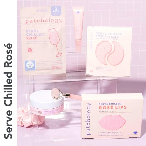 Patchology Rosé Gel Lip Mask - Hydrating Strawberry Lip Treatment | 5ct