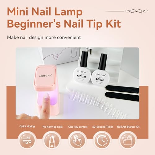 JODSONE Square Nail Tips Gel Nail Kit with Mini UV Lamp - 480PCS