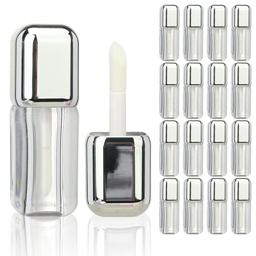 COSIDEA 5ml Square Lip Gloss Tubes with Large Wand Applicator - 16 Pack