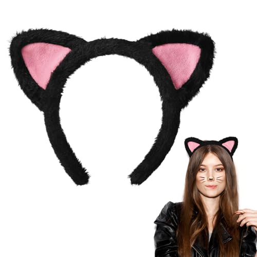 Etercycle Black Fuzzy Cat Ear Headband for Halloween & Costume Parties - 1 Pack