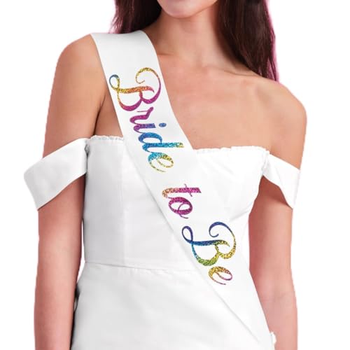 Bride to Be Satin Sash with Rainbow Foil | Bachelorette Party Decor