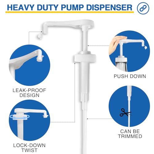 4-Pack Leak Proof Gallon Syrup Pump Dispensers for 1 Gallon Bottles