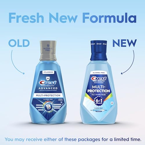 Crest Pro-Health Advanced Mouthwash, 1L, Alcohol-Free, 6-in-1 Benefits