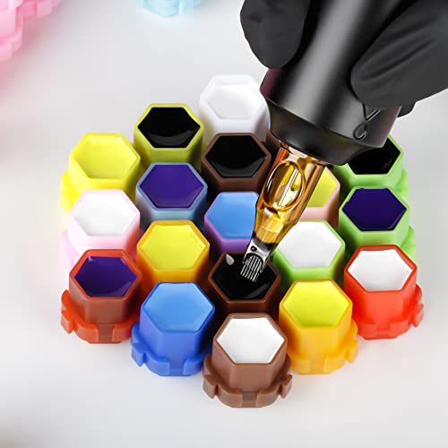 Linetion Spliceable Tattoo Ink Caps - Honeycomb Anti-Rollover Cups 200pcs