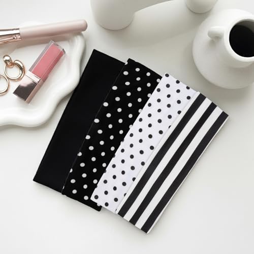 Vintage Polka Dot Headbands for Women - 16 Pack Non-Slip Elastic Hair Accessories