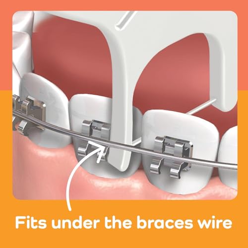 Plackers Orthopick Flossers 36 Count — Flexible, Shred-Resistant Dental Picks for Braces