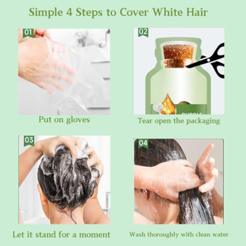 QUAAM Bubble Hair Dye Shampoo - Chestnut Brown, 10 Pack Natural Formula