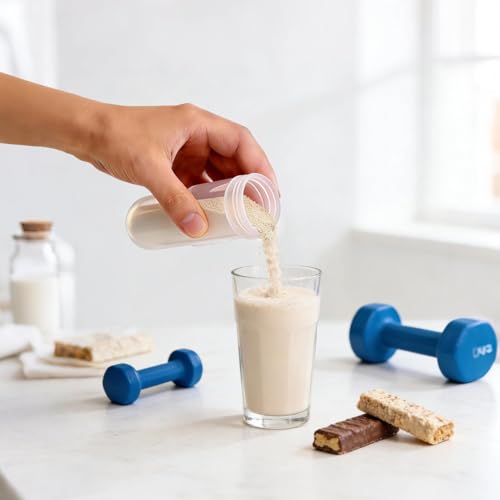 Undeuxall Reusable Protein Powder Travel Container Set with Leakproof Bottles