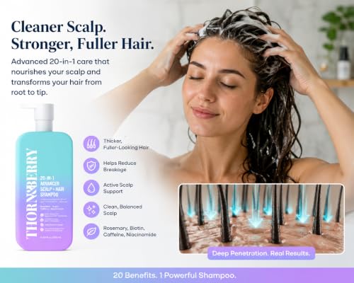 Rosemary & Biotin Shampoo for Thinning Hair - Thicker, Fuller Hair