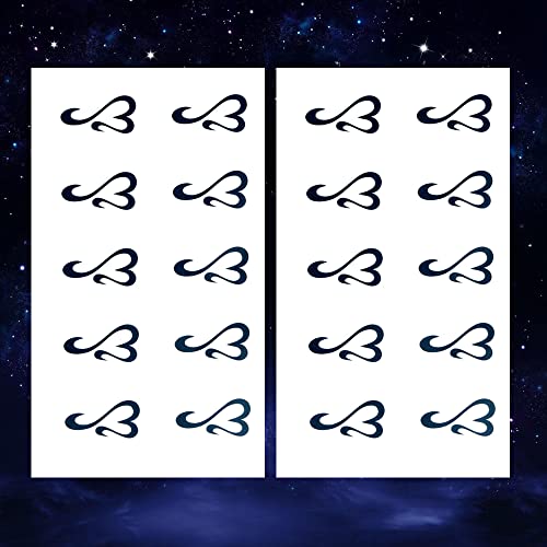 Cute Heart Temporary Tattoo Set of 2 - Hand or Body Design