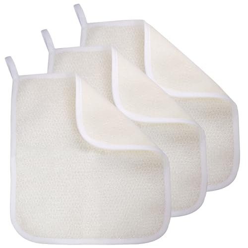 GigaGround Exfoliating Washcloths - 3 Pack Dual-Sided Scrubber