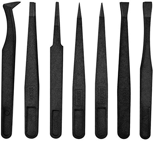 7-Piece Anti-Static Precision Tweezers Set for Electronics Repair