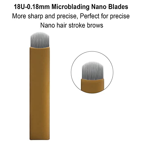 50pcs Disposable Microblading Needles 18U 0.18mm for Eyebrow Tattoo