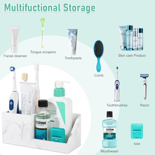Diatomite Toothbrush Holder - Quick Dry Marble White Bathroom Organizer