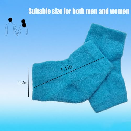 Castor Oil Pack Wrap for Feet - Moisturizing Heel Socks, Blue, 2 Pairs