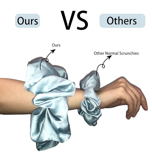 Bsofter 17-Pack Jumbo Satin Scrunchies - 8-Inch Oversized Hair Ties