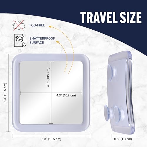 MIRRORVANA Fogless Travel Shower Mirror - Clear 5.3" x 5.3"