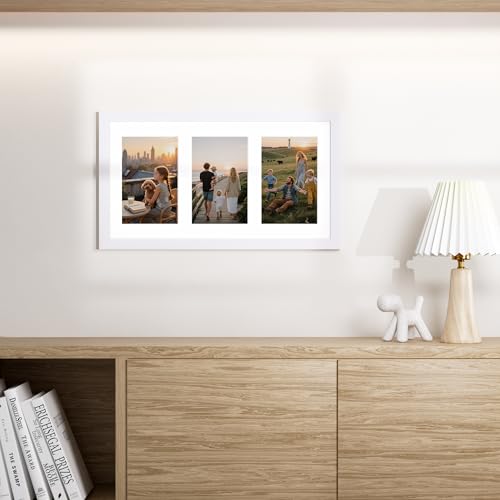 Vittanly 8x14 Collage Picture Frame for 3x 4x6 Photos - White