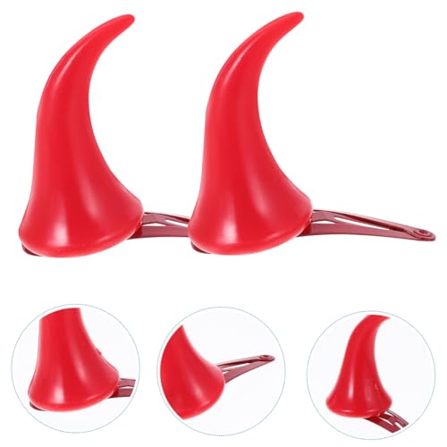Red Devil Horn Hair Clips - Halloween Cosplay Hair Accessories for Girls & Women