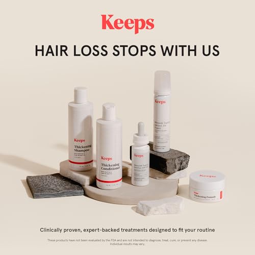 Keeps Minoxidil Solution 5% for Men - Extra Strength Topical Hair Regrowth Treatment - Non-Greasy Scalp Solution - Clinically Proven to Increase Hair Growth - 3 Month Supply (3 x 2 fl oz Bottles)