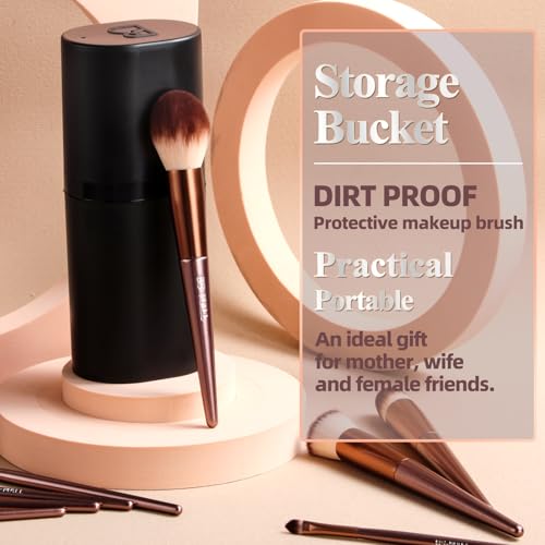 BS-MALL 18 PCS C-Brown Makeup Brush Set for Flawless Application