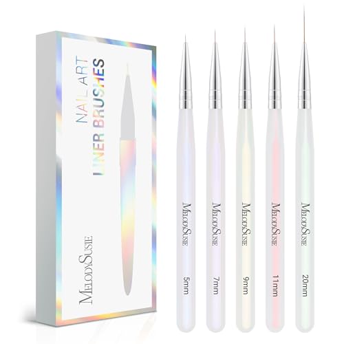 Aurora Macaron MelodySusie 5 Pcs Nail Art Liner Brushes 5/7/9/11/20mm