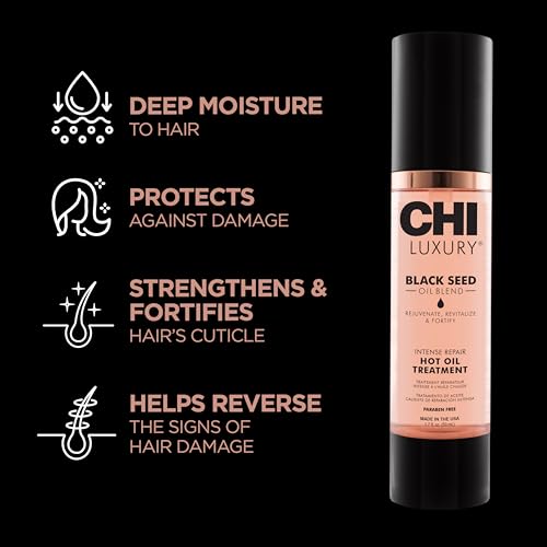CHI Luxury Black Seed Oil Hot Oil Treatment for Dry & Damaged Hair, 1.7 Oz