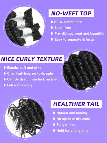Enaiiby Loose Deep Wave Boho Braiding Hair Bulk | 50g 18 Inch #1B Natural Black