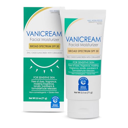 Vanicream Facial Moisturizer SPF 30, Mineral Sunscreen for Sensitive Skin