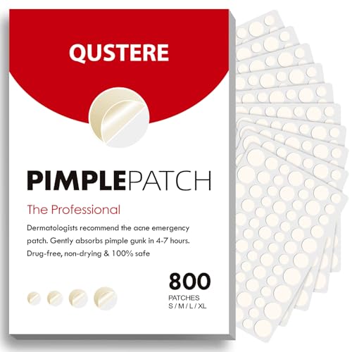 QUSTERE Hydrocolloid Pimple Patches for Face - 800 Count, 4 Sizes