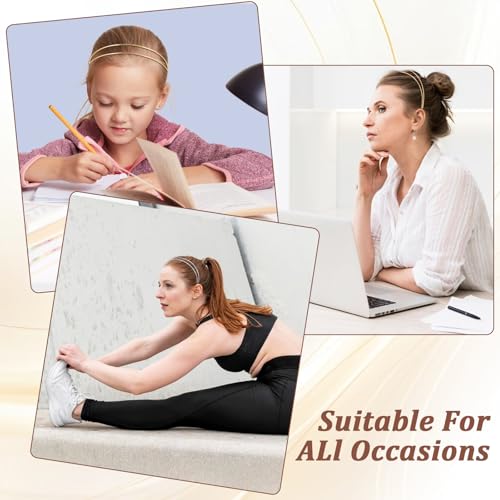 2 Pcs Elegant Metal Headbands for Women - Silver & Gold