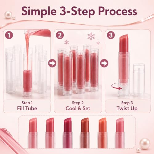 100 Pack Empty Lip Balm Tubes, 5g Clear Twist-Up Chapstick Containers