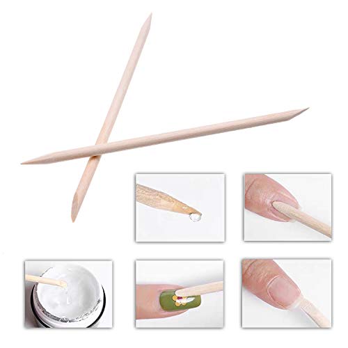 Kare & Kind 100x Double-Sided Orange Wood Nail Sticks for Manicure & Pedicure