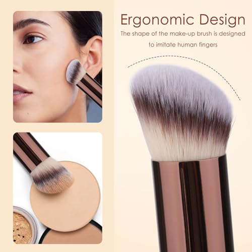 KINGMAS 6-Piece Makeup Brush & Powder Puff Set - Flawless Finish