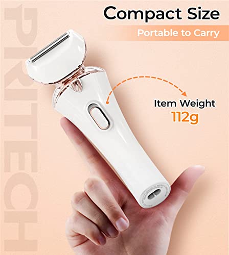 PRITECH Gold & White Rechargeable Women Electric Razor - Portable Lady Shaver