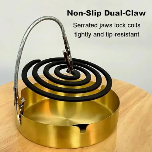 Adjustable Mosquito Coil Holder Clip - Flexible Metal Stand for Indoor Outdoor Use
