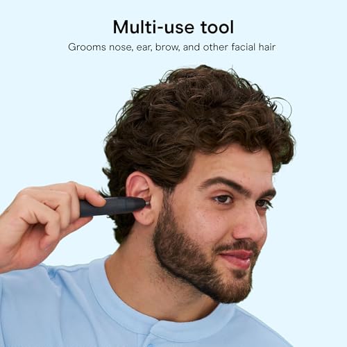 ConairMAN 360¡Æ Bevel Blade Ear and Nose Trimmer | Patented 360¡Æ beveled blade trims ear, nose, and brows with no pulling, Black/Silver, Model PG1000L5