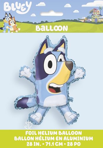 Bluey Balloons 2-Pack - Large 28-Inch & Round 18-Inch Foil Balloons for Birthday Parties