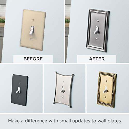 Franklin Brass Classic Beaded Triple Toggle Wall Plate - Brushed Nickel