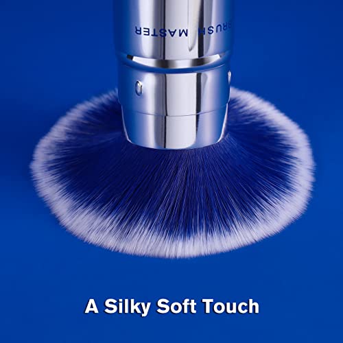 Blue Retractable Kabuki Makeup Brush - Portable Powder Brush