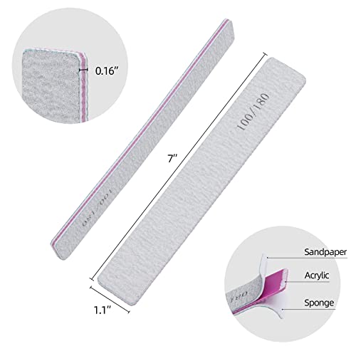 50 Count Nail Files 100/180 Grit Double-Sided Emery Boards