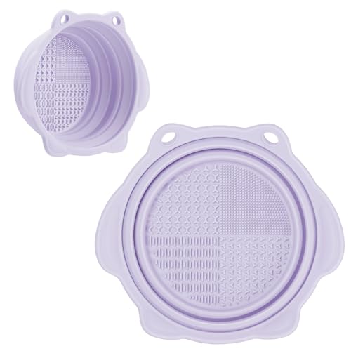 Foldable Silicone Makeup Brush Cleaner Bowl - Portable Tool for Brushes & Sponges