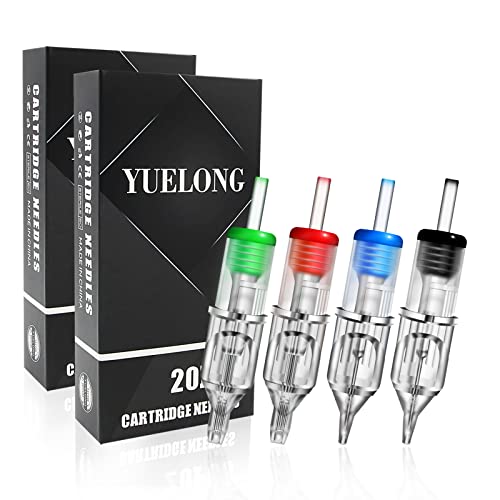 Yuelong 40pcs Mixed Round Liner Shader Magnum Tattoo Cartridge Needles - Standard Size Variants RL RS RM