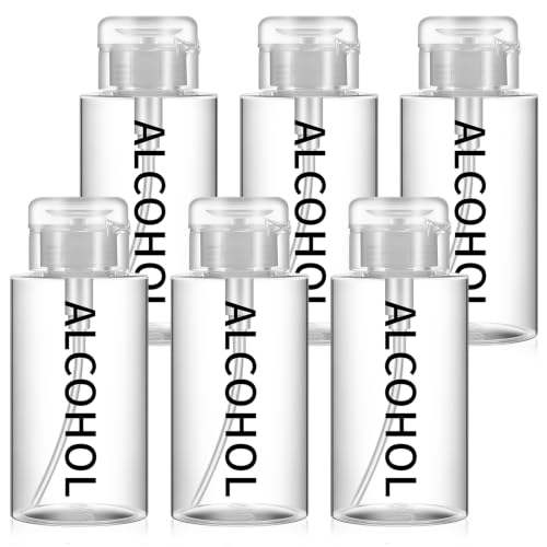 Layhit 6.7 oz Alcohol Pump Dispenser Bottle - Refillable Clear Container