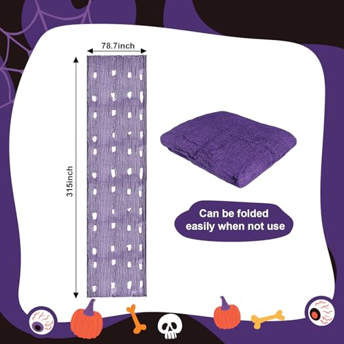 316x80 Inch Purple Halloween Creepy Cloth for Spooky Decor