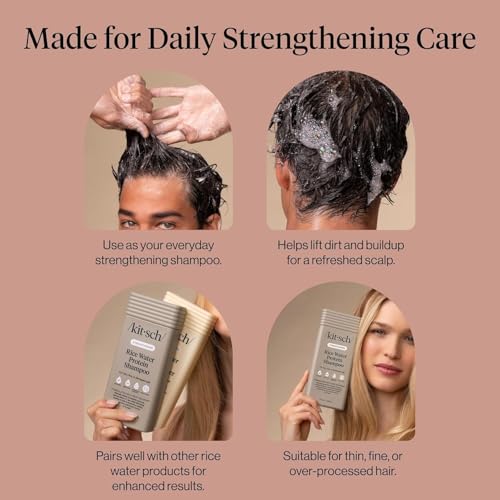 Kitsch Rice Water Shampoo for Hair Growth – Strengthening & Volumizing, 12.3 oz
