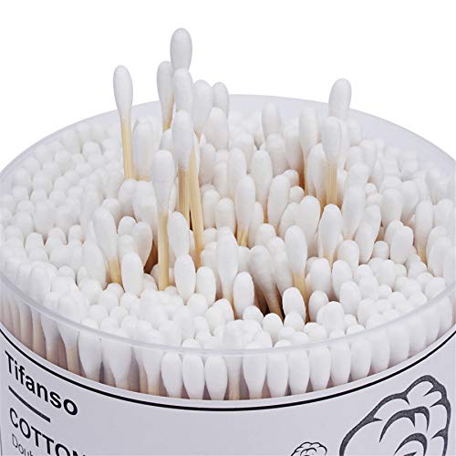 500 Count Wooden Cotton Swabs for Ear Care & Makeup | Tifanso